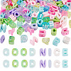 100Pcs 2 Styles UV Plating Rainbow Iridescent Acrylic Beads OACR-TA0004-59-2