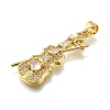 Rack Plating Brass Micro Pave Cubic Zirconia Pendants KK-K401-61A-G-2