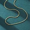 Brass Rondelle Link Chain Necklaces for Women NJEW-K282-04G-2