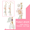 ANATTASOUL Resin Cherry Blossom Dangle Earrings EJEW-AN0002-30-3