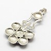 Vintage Chakra Jewelry Alloy Bezel Gemstone Big Pendants G-M039-04-2