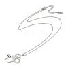 Halloween Series 202 Stainless Steel Cable Chain Cat Shape Pendant Necklaces NJEW-S005-01P-D-2