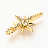 Brass Micro Pave Clear Cubic Zirconia Pendants X-ZIRC-O036-38G-3