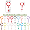 54Pcs 18 Styles Spray Painted Iron & Alloy Keychain Clasps FIND-SC0016-26-2