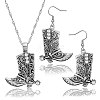 Bohemian Alloy Pendant Necklaces & Dangle Earrrings Sets for Women WG80A03-01-3