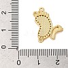 Rack Plating Brass Micro Pave Clear Cubic Zirconia Footprint Links Connector Charms KK-K385-111G-3