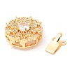 Brass Micro Pave Clear Cubic Zirconia Box Clasps LS-KK-E052-01D-G01-3