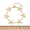 304 Stainless Steel Starfish Link Bracelets for Women BJEW-G759-01G-3