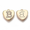 Brass Micro Pave Clear Cubic Zirconia Charms KK-N231-234B-NF-2