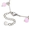 3Pcs Stainless Steel and Natural & Dyed Malaysia Jade Charm Bracelets BJEW-JB12418-6