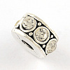 Brass Rhinestone European Clasps KK-N291-01AS-07-2