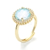 Synthetic Opal Adjustable Rings RJEW-B031-01G-02-3