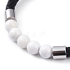 Round Natural Howlite Bead Bracelets BJEW-A009-08P-02-2