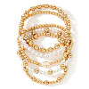 Imitation Pearl & Acrylic Round Beaded Stretch Bracelet Sets KE7812-5