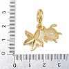 Brass Pave Clear Cubic Zirconia European Dangle Charms X-KK-N271-43G-3