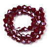 Opaque Solid Color Electroplate Glass Beads Strands EGLA-A039-P6mm-A22-3