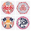 4Pcs 4 Styles PET Hollow Out Drawing Painting Stencils DIY-WH0394-0228-1