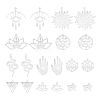 20Pcs 10 Styles 304 Stainless Steel Laser Cut Charms STAS-UN0048-70-1