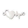 201 Stainless Steel Heart Connector Charms STAS-Q341-05P-1