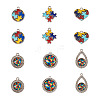 12Pcs 6 Style Zinc Alloy Enamel Pendants FIND-TA0001-63-9