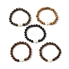 Round Wooden Beads Stretch Bracelets BJEW-JB12671-1