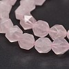 Faceted Natural Rose Quartz Gemstone Bead Strands G-J331-02-8mm-1