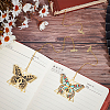 3Pcs 3 Colors Brass Bookmark with Long Chains AJEW-SC0002-88-4