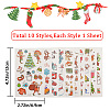 Christmas Theme Pattern Removable Temporary Water Proof Tattoos Paper Stickers AJEW-WH0347-01-2