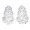 Tarnish Resistant 304 Stainless Steel Filigree Pendants STAS-R102-10P-1