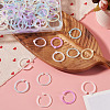 150Pcs 6 Colors Plastic Loose Leaf Book Binder Hinged Rings FIND-TA0010-54B-6