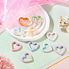 10Pcs 10 Colors Baking Paint Alloy Spring Gate Rings FIND-TA0009-95-6