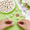 100Pcs 10 Styles Printed Wood European Beads WOOD-UN0001-22A-4