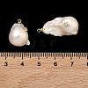 Brass & Pearl Micro Pave Cubic Zirconia Pendants KK-H259-13A-G02-3