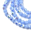 AB Color Plated Opaque Glass Beads Strands GLAA-G127-02D-3