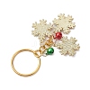 Snowflake Alloy Enamel with Brass Bell Pendant Keychain KEYC-JKC00879-4