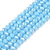 Electroplate Glass Beads Strands EGLA-A044-P3mm-B08-1