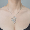 Non-Tarnish 201 Stainless Steel Hollow Girl Pendant Necklace NJEW-OY002-19-2