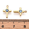 Ion Plating(IP) 304 Stainless Steel Micro Pave Cubic Zirconia Charms STAS-N110-01F-G-3