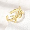 Brass Open Cuff Rings for Women RJEW-K322-01G-2