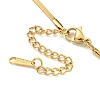 Ion Plating(IP) 304 Stainless Steel Flat Snake Chain Bowknot Pendant Necklaces NJEW-Z041-06G-3