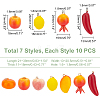   70Pcs 7 Style Opaque Imitation Fruit Acrylic Pendants SACR-PH0002-09-6