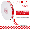 25 Yards Christmas Striped Polyester Grosgrain Ribbon OCOR-WH0090-96-2