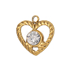 304 Stainless Steel Pave Cubic Zirconia Charms CU-OY002-13G-2