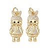 Brass Micro Pave Black Cubic Zirconia Pendants CU-CBA9AFC-01G-02-1