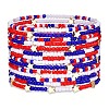 14Pcs Red White Blue Seed Bead Stretch Bracelets Set for Independence Day PW-WGE860D-01-1