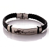 Braided Leather Cord Bracelets PW-WG99416-10-1