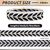3Skeins Polyester Leaf Jacquard Ribbons SRIB-CY0001-20C-2