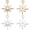 20Pcs 2 Colors Brass Clear Cubic Zirconia Charms FIND-BBC0002-16-1
