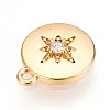Brass Micro Pave Clear Cubic Zirconia Pendants KK-T075-01G-2