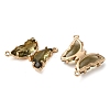 Brass Pave Faceted Glass Connector Charms X-FIND-Z020-04S-2